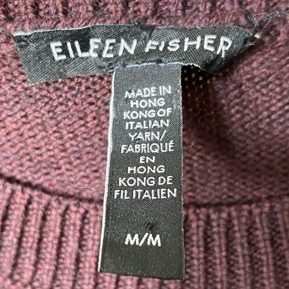 Eileen Fisher Crewneck 100% Merino Regenerative Wool Tunic Pullover Sweater M - Picture 12 of 14